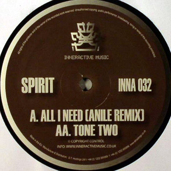 Spirit - All I Need (Anile Remix) / Tone Two - Vinyl Record 12" image 1