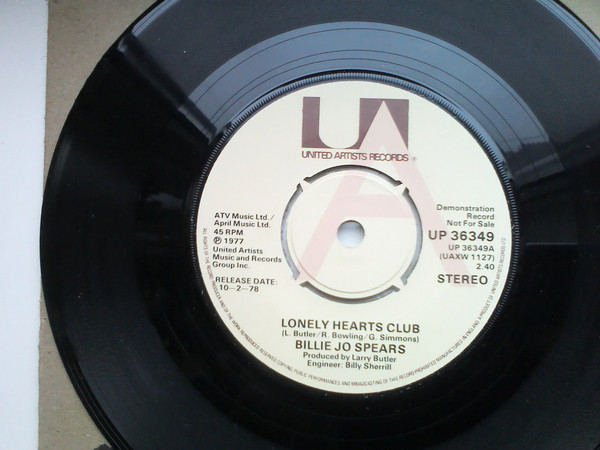 Billie Jo Spears - Lonely Hearts Club - Used Vinyl Record 7" image 1
