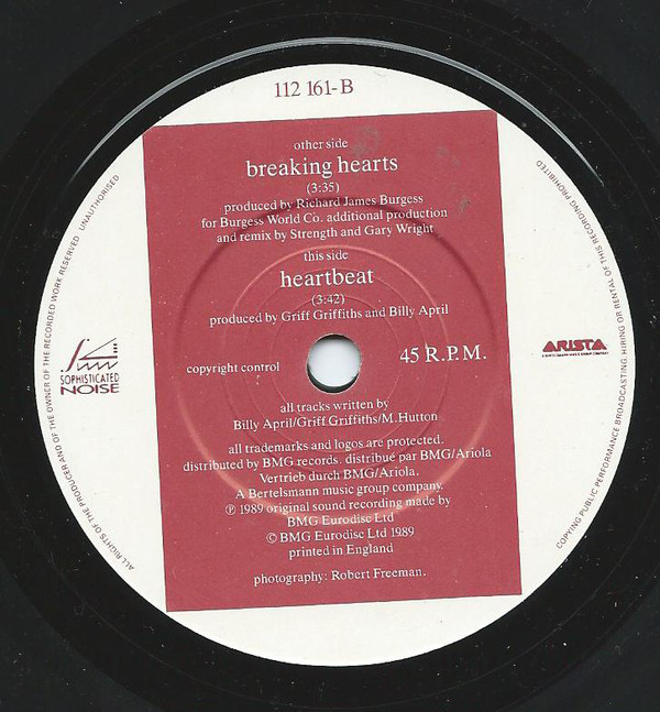 Strength - Breaking Hearts - Used Vinyl Record 7" image 1