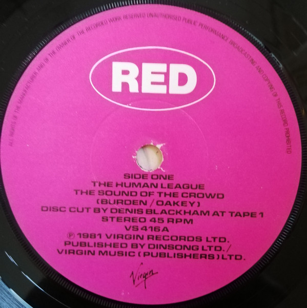 Human League - Sound Of The Crowd - Used Vinyl Record 7" image 1