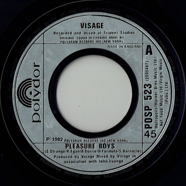 Visage - Pleasure Boys - Used Vinyl Record 7" image 1