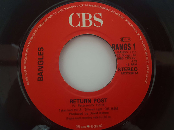 Bangles - Walking Down Your Street - Used Vinyl Record 7" image 1