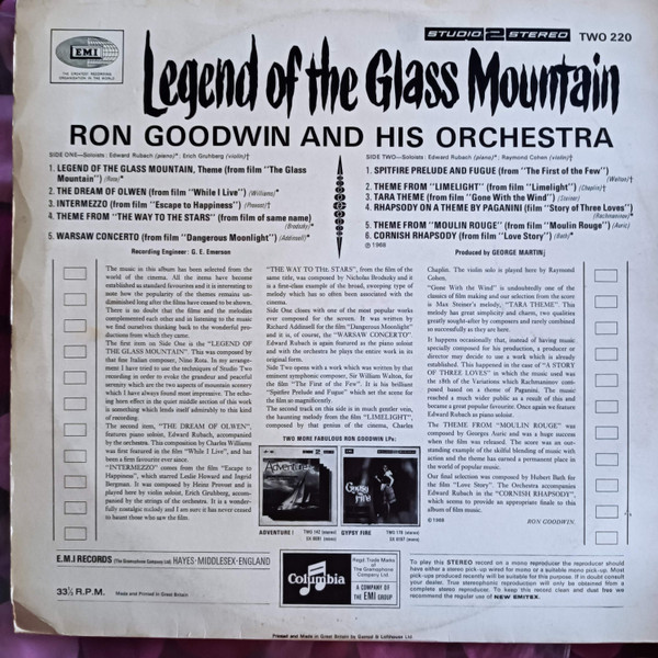 Ron Goodwin And His - Legend Of The Glass Mountain - Used Vinyl Record image 1