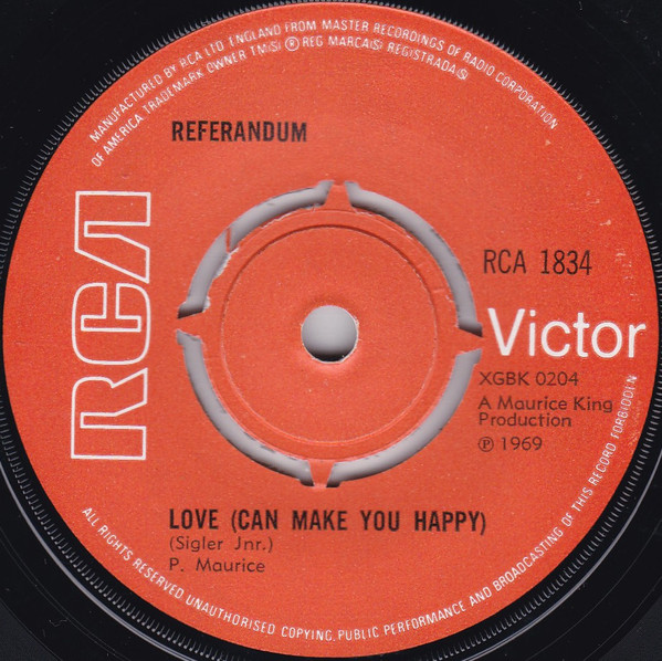 Referandum - Love (Can Make You Happy) / Valley Of Love - Used Vinyl Rec image 1