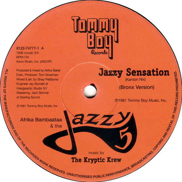 Afrika Bambaataa & T - Jazzy Sensation - Vinyl Record 12" image 1