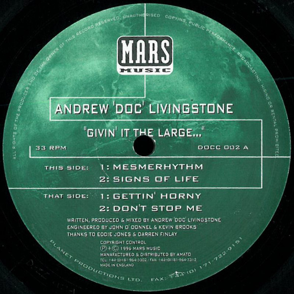 Andrew "Doc" Livings - Givin' It The Large... - Used Vinyl Record 12" image 1