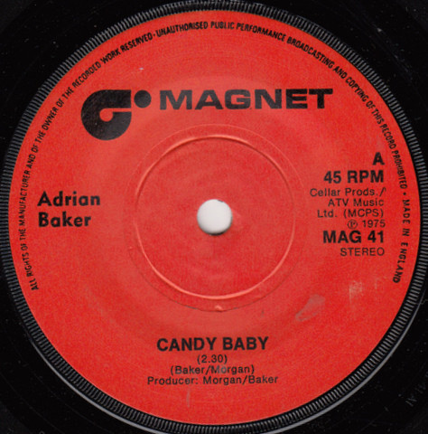 Adrian Baker - Candy Baby - Used Vinyl Record 7" image 1