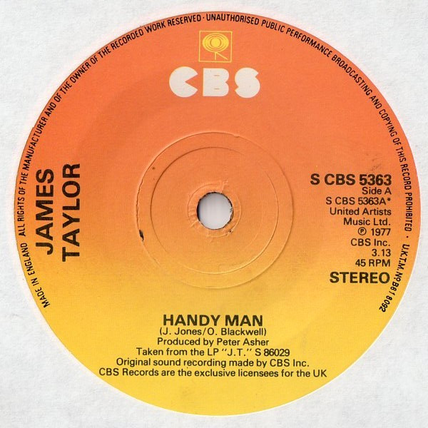 James Taylor - Handy Man - Used Vinyl Record 7" image 1