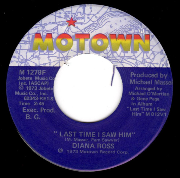 Diana Ross - Last Time I Saw Him - Used Vinyl Record 7" image 1