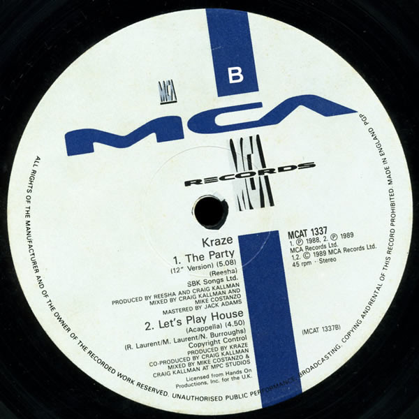 Kraze - Let's Play House - Used Vinyl Record 12" image 1