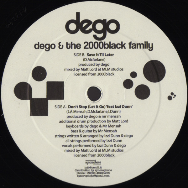 Dego & The 2000Black - Don't Stop (Let It Go) - Vinyl Record 12" image 1