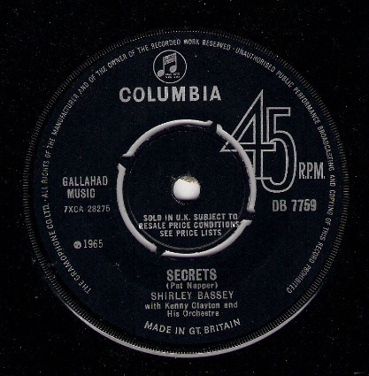 Shirley Bassey - It's Yourself - Used Vinyl Record 7" image 1