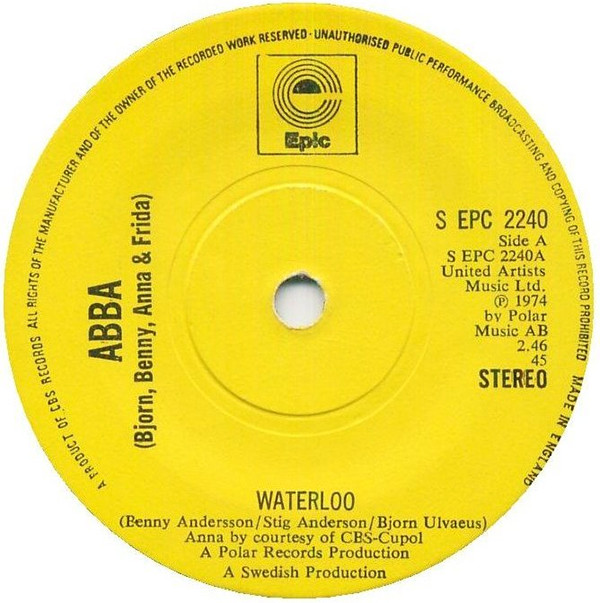 ABBA - Waterloo - Used Vinyl Record 7" image 1