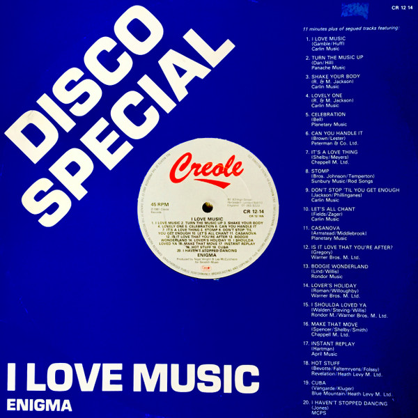 Enigma - I Love Music - Used Vinyl Record 12" image 1