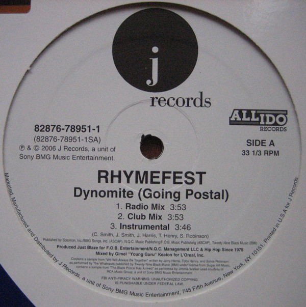 Rhymefest - Dynomite (Going Postal) / Chicago-Rillas - Used Vinyl Rec image 1