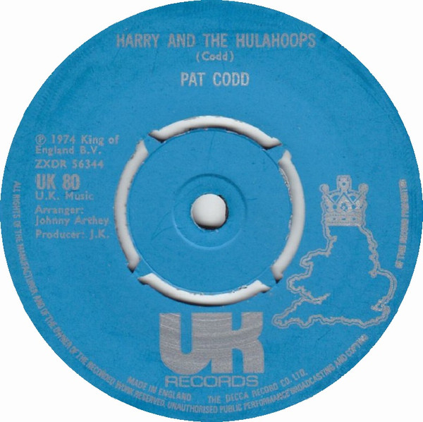Pat Codd - Harry And The Hulahoops - Used Vinyl Record 7" image 1