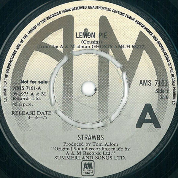 Strawbs - Lemon Pie - Used Vinyl Record 7" image 1