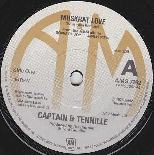Captain And Tennille - Muskrat Love - Used Vinyl Record 7" image 1