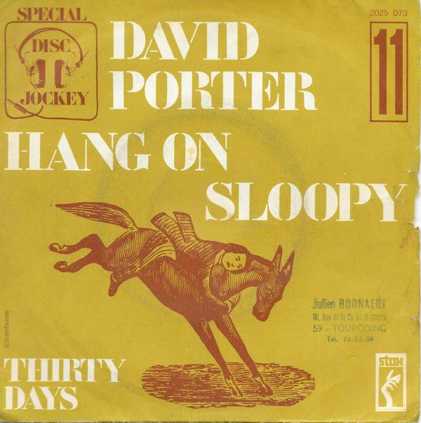 David Porter - Hang On Sloopy / Thirty Days - Used Vinyl Record 7" image 1
