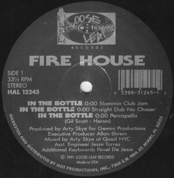 Fire House - In The Bottle - Used Vinyl Record 12" image 1