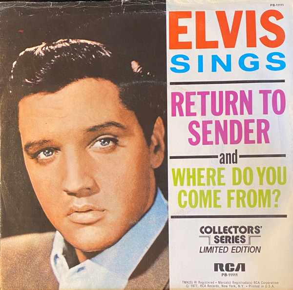 Elvis Presley - Return To Sender - Used Vinyl Record 7" image 1