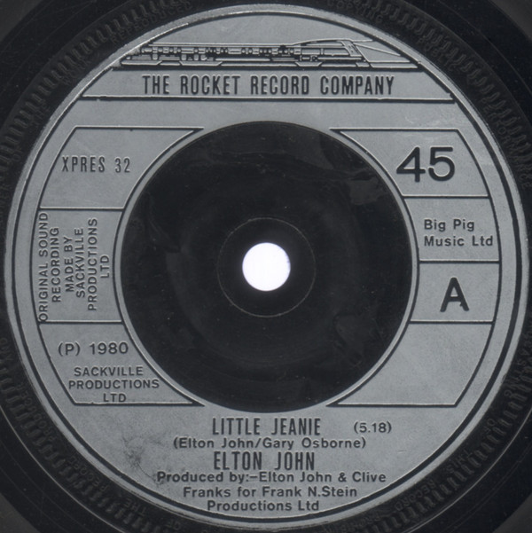 Elton John - Little Jeanie - Used Vinyl Record 7" image 1