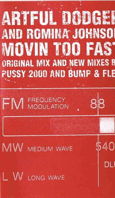 Artful Dodger - Movin Too Fast - Used Cassette image 1
