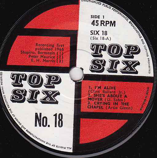Unknown Artist - Top Six No. 18 - Used Vinyl Record 7" image 1