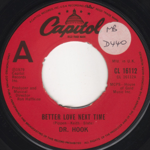Dr. Hook - Better Love Next Time - Used Vinyl Record 7" image 1