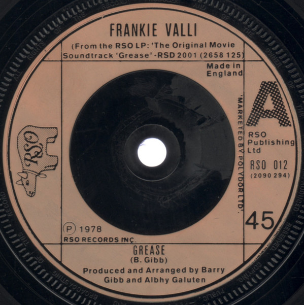 Frankie Valli - Grease - Used Vinyl Record 7" image 1