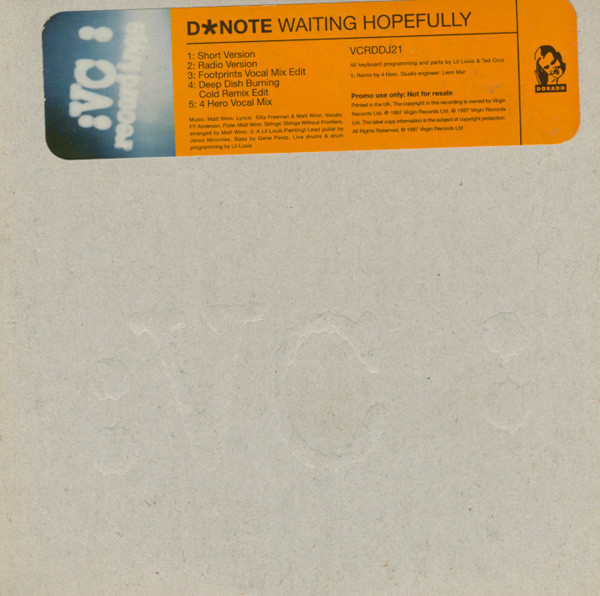 D*Note - Waiting Hopefully - Used CD image 1