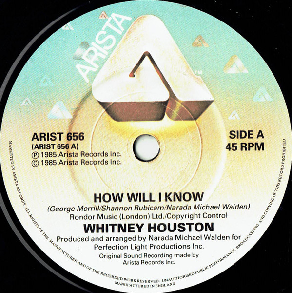 Whitney Houston - How Will I Know - Used Vinyl Record 7" image 1