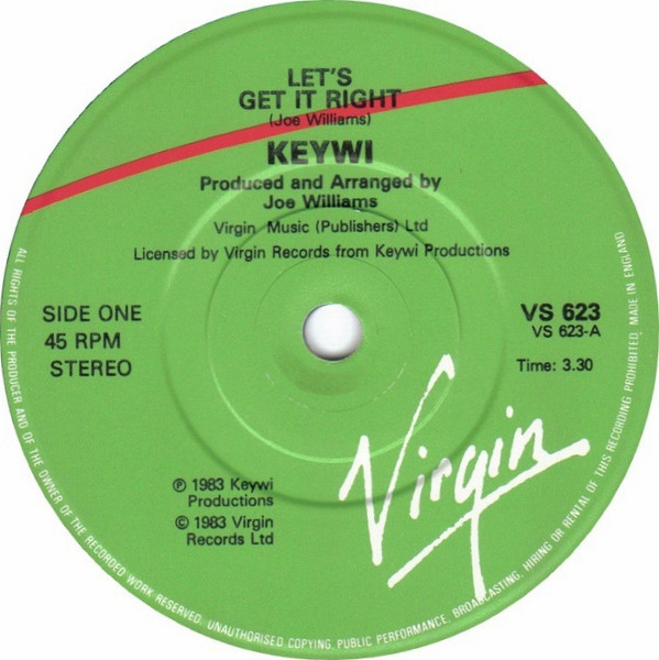 Keywi - Let's Get It Right - Used Vinyl Record 7" image 1
