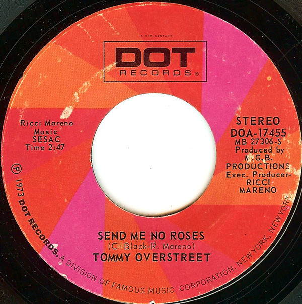 Tommy Overstreet - Send Me No Roses / Your Love Controls My Life - Used image 1