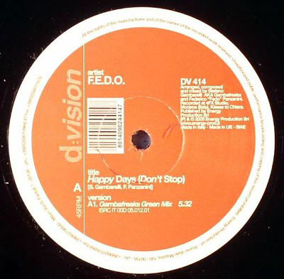 Fedo - Happy Days (Don't Stop) - Used Vinyl Record 12" image 1