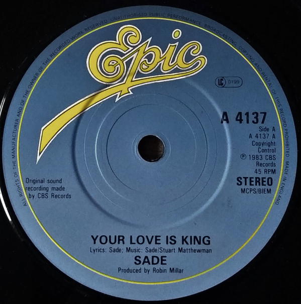 Sade - Your Love Is King - Used Vinyl Record 7" image 1