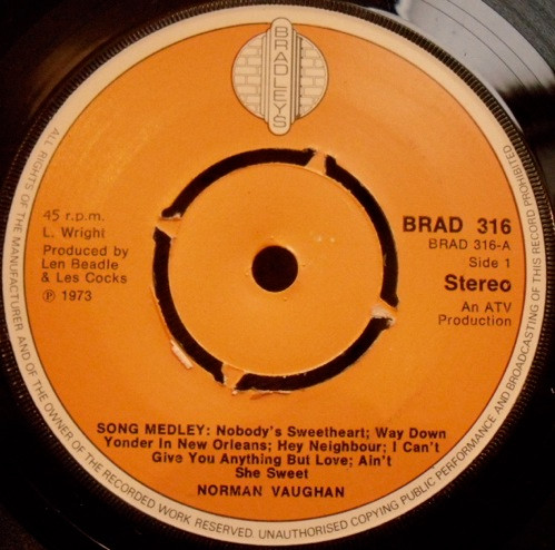 Norman Vaughan - Song Medley - Used Vinyl Record 7" image 1