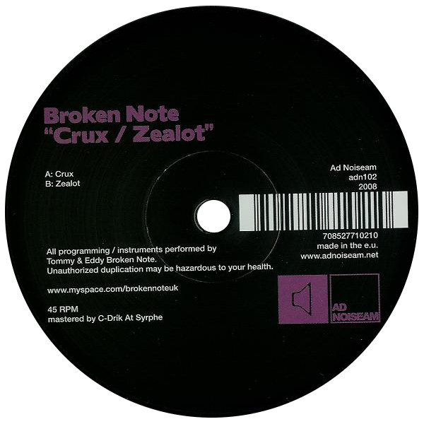 Broken Note - Crux / Zealot - Vinyl Record 12" image 1