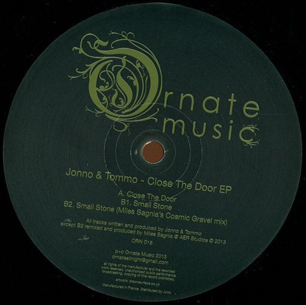 Jonno & Tommo - Close The Door EP - Vinyl Record 12" image 1