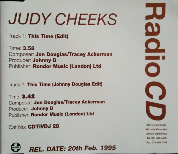 Judy Cheeks - This Time - Used CD image 1