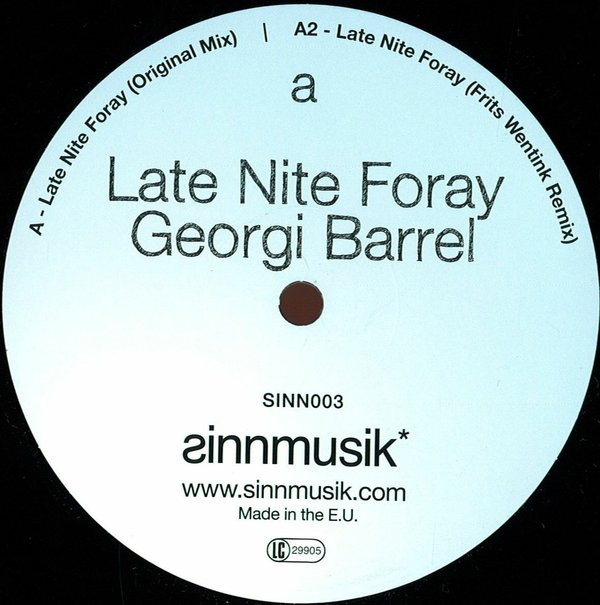 Georgi Barrel - Late Nite Foray - Vinyl Record 12" image 1