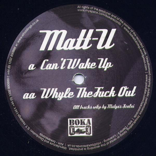 Matt U - Can't Wake Up / Whyle The uck Out - Vinyl Record 12" image 1
