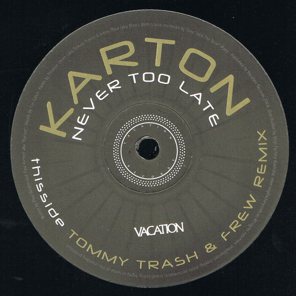 Karton - Never Too Late - Vinyl Record 12" image 1
