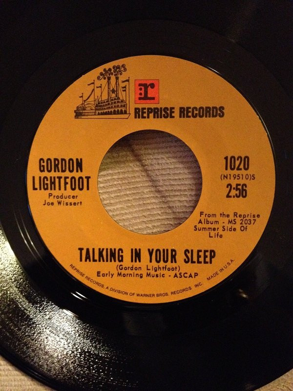 Gordon Lightfoot - Talking In Your Sleep - Used Vinyl Record 7" image 1
