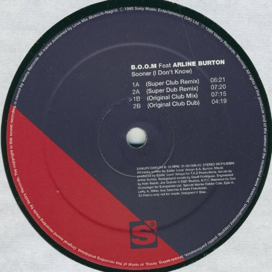 B.O.O.M. - Sooner (I Don't Know) - Used Vinyl Record 12" image 1