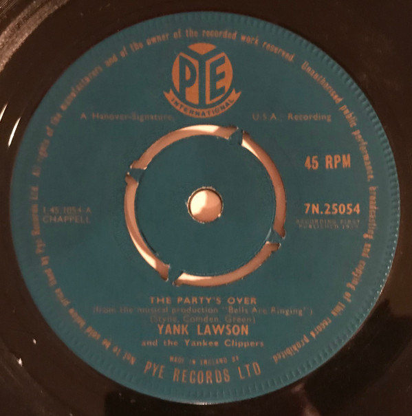 Yank Lawson - Party’s Over - Used Vinyl Record 7" image 1