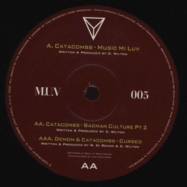 Catacombs - Music Mi Luv / Badman Culture Pt 2 / Cursed - Vinyl Recor image 1