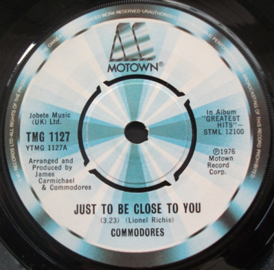Commodores - Just To Be Close To You - Used Vinyl Record 7" image 1