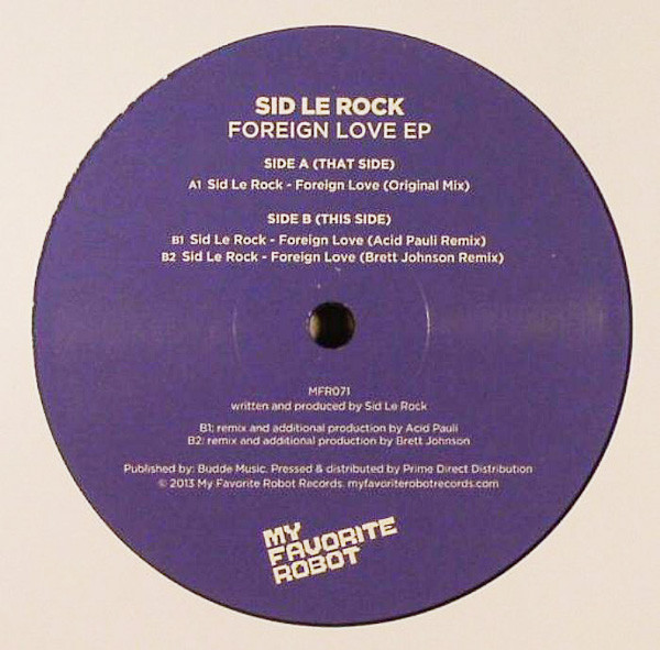 Sid LeRock - Foreign Love EP - Vinyl Record 12" image 1