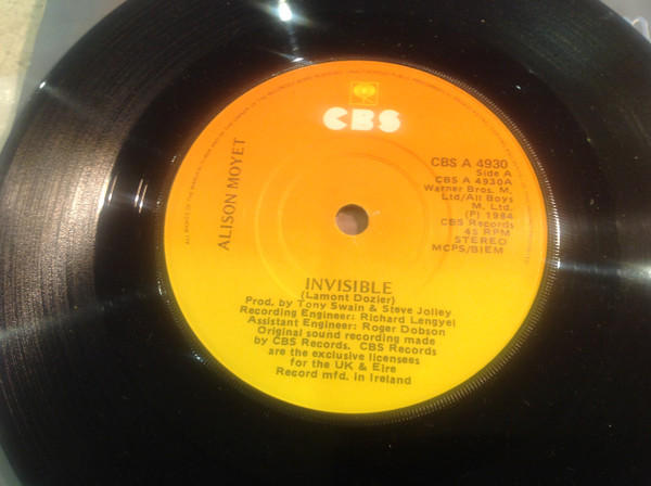 Alison Moyet - Invisible - Used Vinyl Record 7" image 1